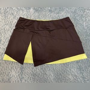 Bolle High Performance Activewear Tennis Golf Skorts Sz L Black Green Pre-owned